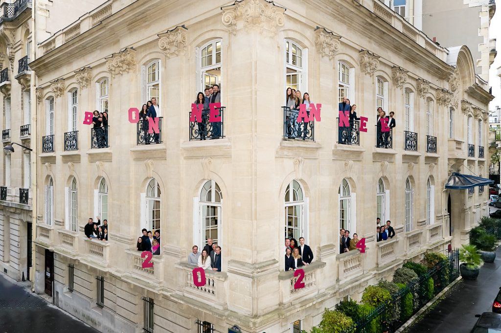 Carte de vœux pour les entreprises, photo de groupe original 